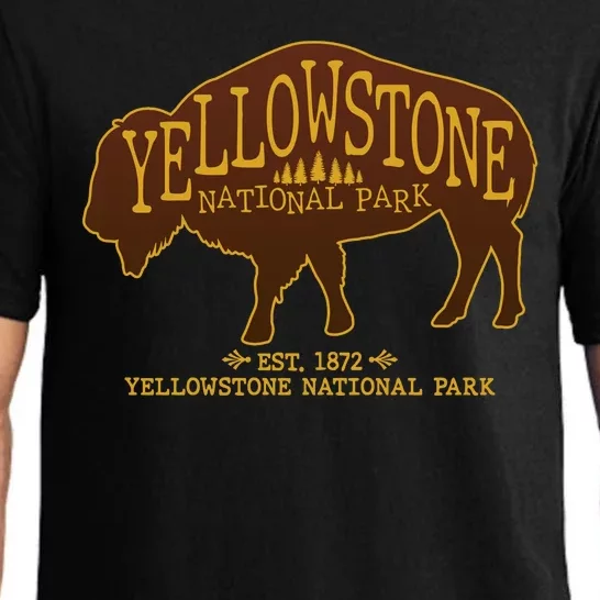 Yellowstone National Park EST 1872 Buffalo Logo Pajama Set