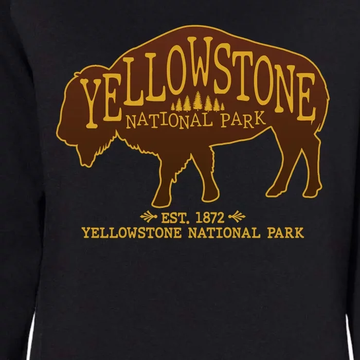 Yellowstone National Park EST 1872 Buffalo Logo Womens California Wash Sweatshirt