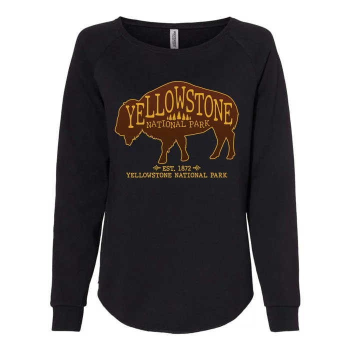 Yellowstone National Park EST 1872 Buffalo Logo Womens California Wash Sweatshirt