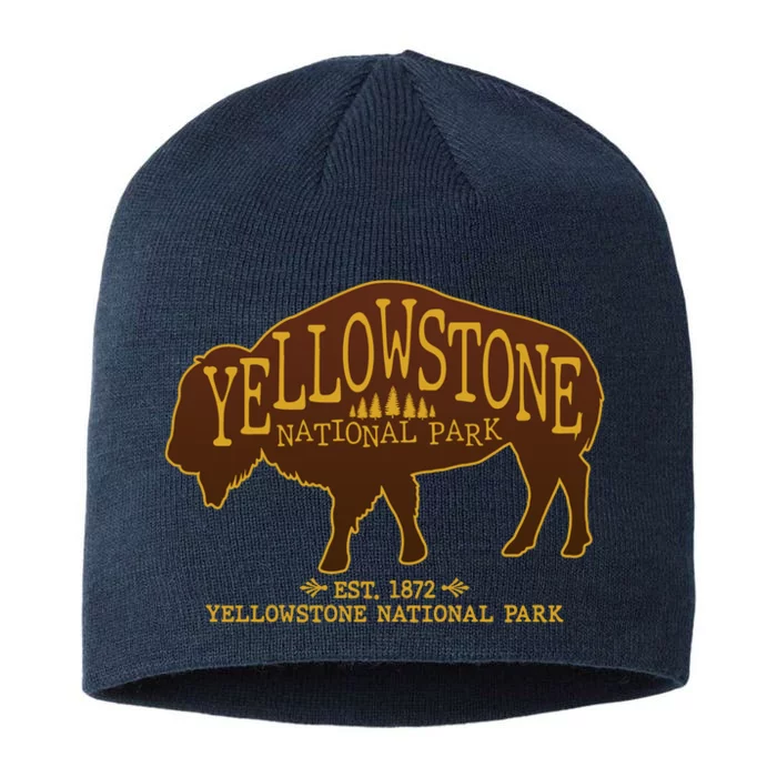 Yellowstone National Park EST 1872 Buffalo Logo 8 1/2in Sustainable Knit Beanie