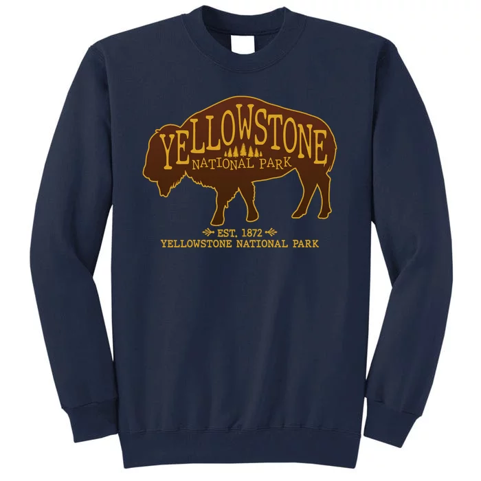 Yellowstone National Park EST 1872 Buffalo Logo Tall Sweatshirt