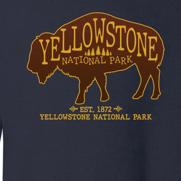 Yellowstone National Park EST 1872 Buffalo Logo Toddler Sweatshirt