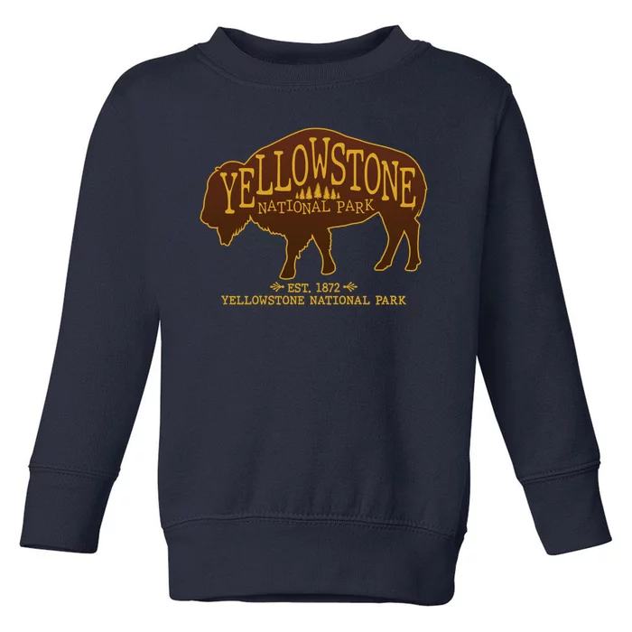 Yellowstone National Park EST 1872 Buffalo Logo Toddler Sweatshirt