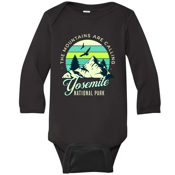 Yosemite National Park Camping Hiking Family Vacation Baby Long Sleeve Bodysuit