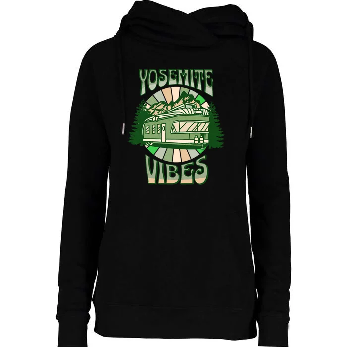 Yosemite National Park Camping Hiking Family Vacation Womens Funnel Neck Pullover Hood