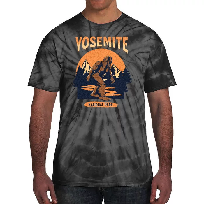 Yosemite National Park Bigfoot Camping Hiking Family Vacation Tie-Dye T-Shirt