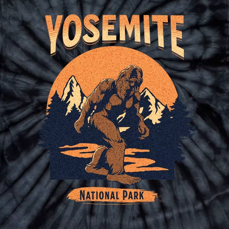 Yosemite National Park Bigfoot Camping Hiking Family Vacation Tie-Dye T-Shirt