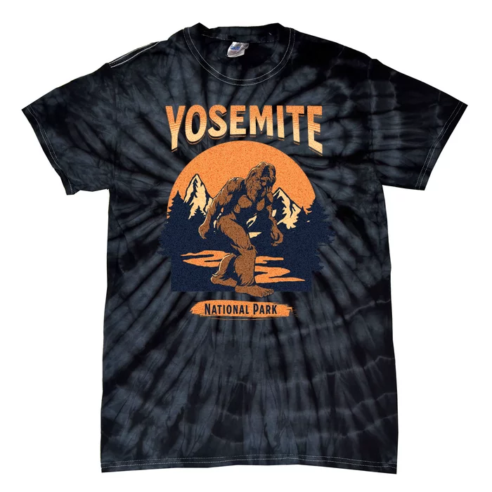 Yosemite National Park Bigfoot Camping Hiking Family Vacation Tie-Dye T-Shirt