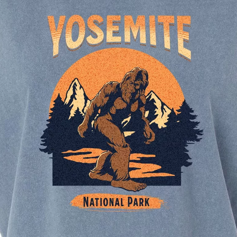 Yosemite National Park Bigfoot Camping Hiking Family Vacation Garment-Dyed Women's Muscle Tee