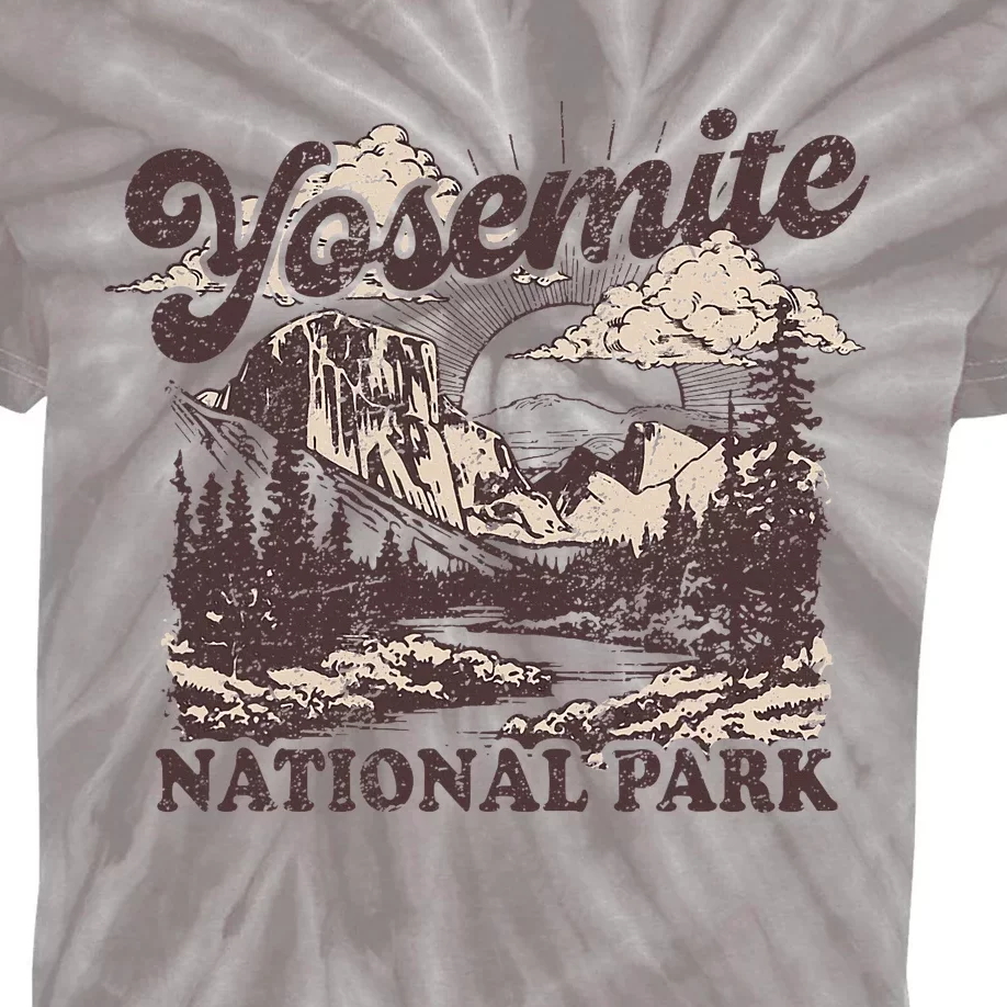 Yosemite National Park California Half Dome Kids Tie-Dye T-Shirt