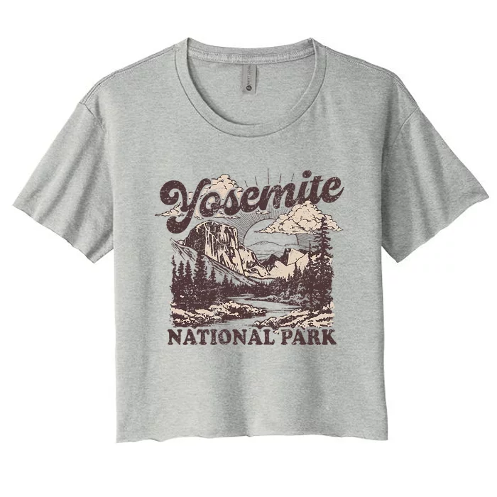 Yosemite National Park California Half Dome Women's Crop Top Tee