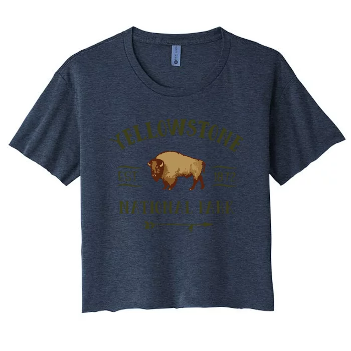 YELLOWSTONE NATIONAL PARK Bison Buffalo Men Women Souvenir Women's Crop Top Tee