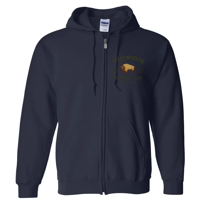 YELLOWSTONE NATIONAL PARK Bison Buffalo Men Women Souvenir Full Zip Hoodie