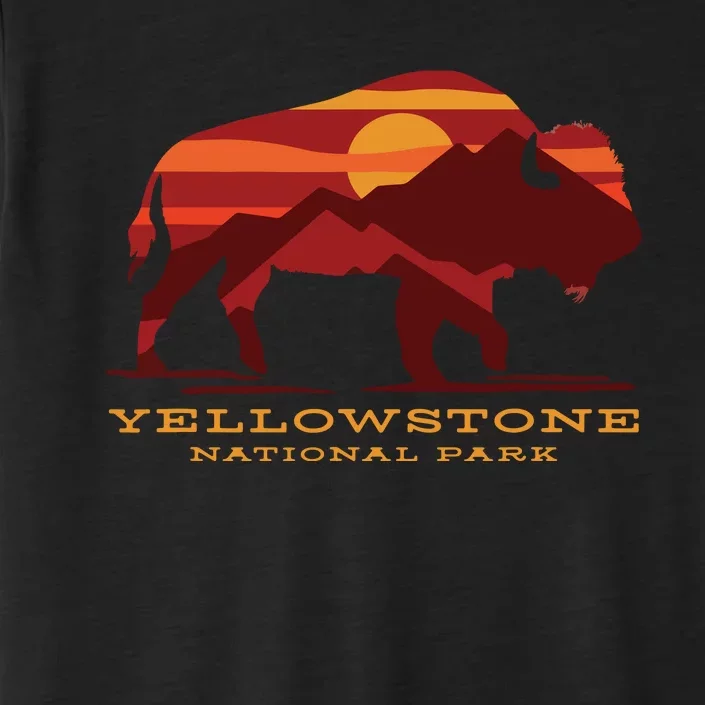 Yellowstone National Park Wyoming Buffalo Bison Sunset ChromaSoft Performance T-Shirt