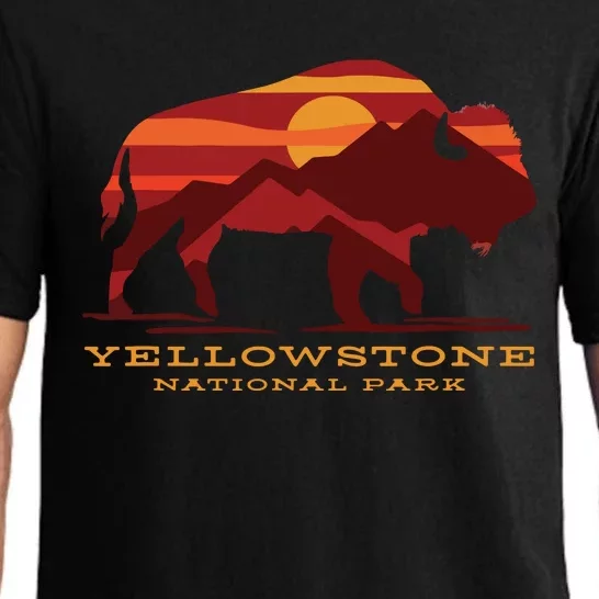 Yellowstone National Park Wyoming Buffalo Bison Sunset Pajama Set