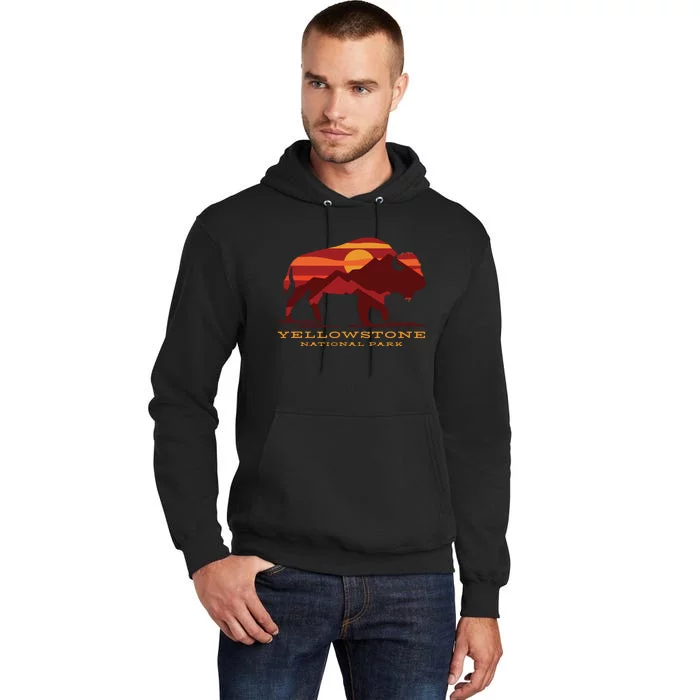 Yellowstone National Park Wyoming Buffalo Bison Sunset Tall Hoodie