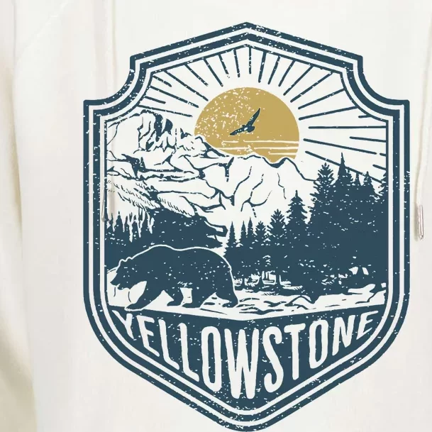 Yellowstone National Park Bear Nature Hiking Outdoors Womens Funnel Neck Pullover Hood