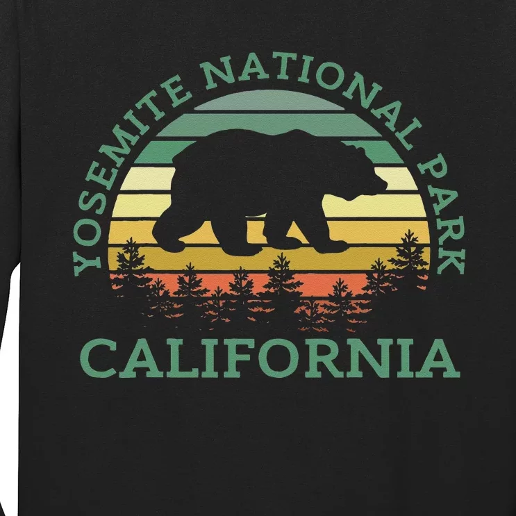 Yosemite National Park California Bear Nature Outdoors Retro Long Sleeve Shirt