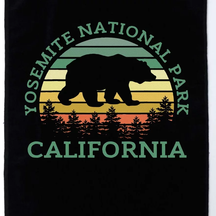 Yosemite National Park California Bear Nature Outdoors Retro Platinum Collection Golf Towel