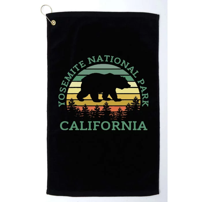 Yosemite National Park California Bear Nature Outdoors Retro Platinum Collection Golf Towel