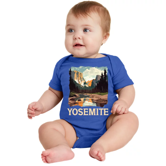 Yosemite National Park Adventure Hiking Nature Design Baby Bodysuit