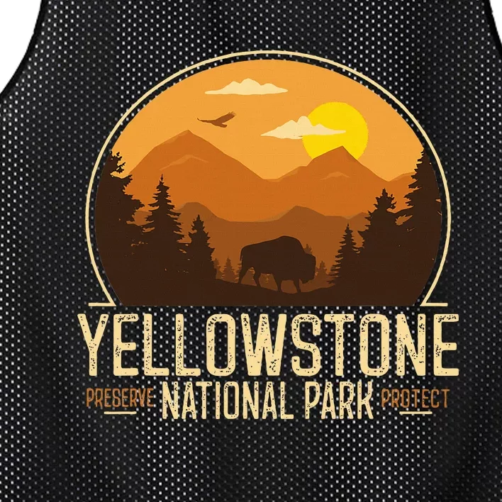 Yellowstone National Park Adventure Retro Hiking Mesh Reversible Basketball Jersey Tank