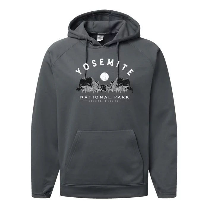 Yosemite National Park Hiking Enthusiasts Performance Fleece Hoodie