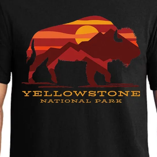 Yellowstone National Park Wyoming Buffalo Bison Sunset Pajama Set