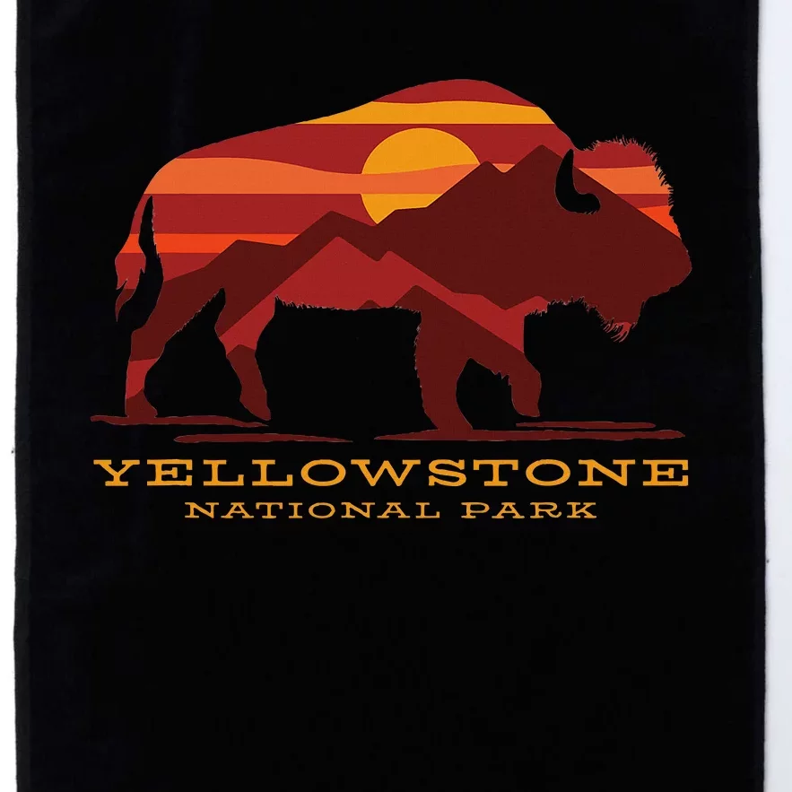 Yellowstone National Park Wyoming Buffalo Bison Sunset Platinum Collection Golf Towel