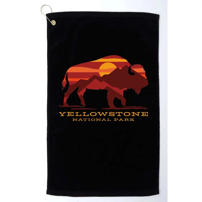 Yellowstone National Park Wyoming Buffalo Bison Sunset Platinum Collection Golf Towel