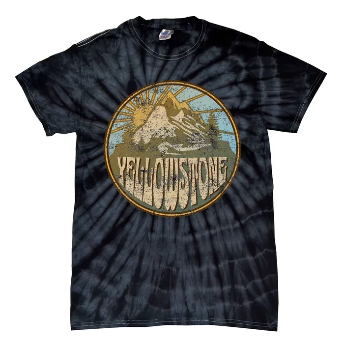 Yellowstone National Park Nature Mountains Hiking Outdoors Tie-Dye T-Shirt