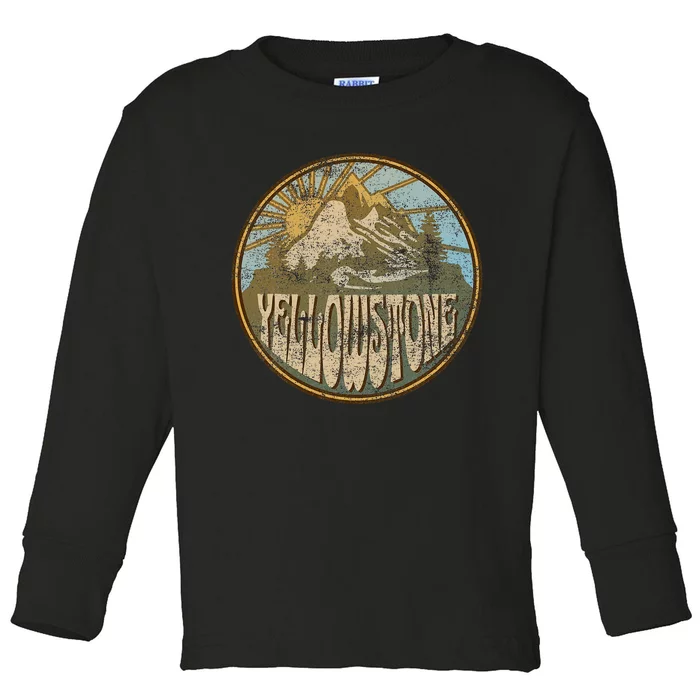 Yellowstone National Park Nature Mountains Hiking Outdoors Toddler Long Sleeve Shirt