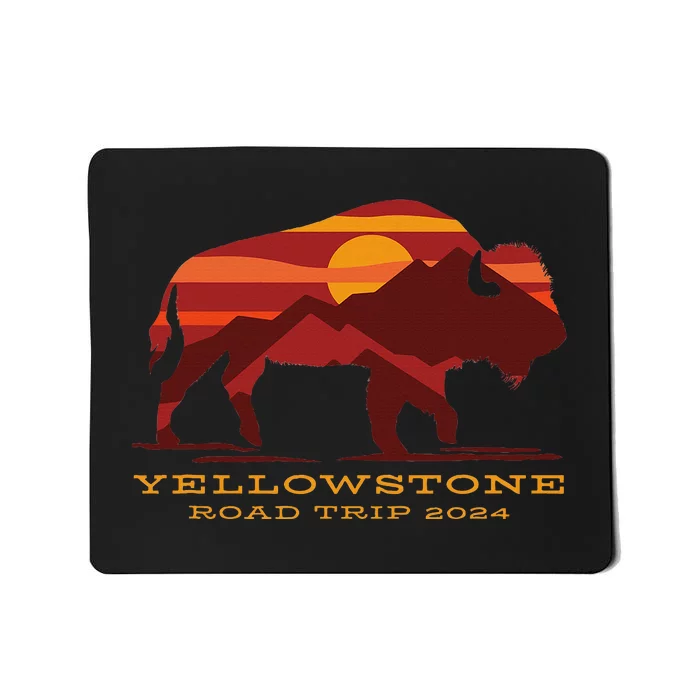 Yellowstone National Park Family Road Trip 2024 Matching Mousepad