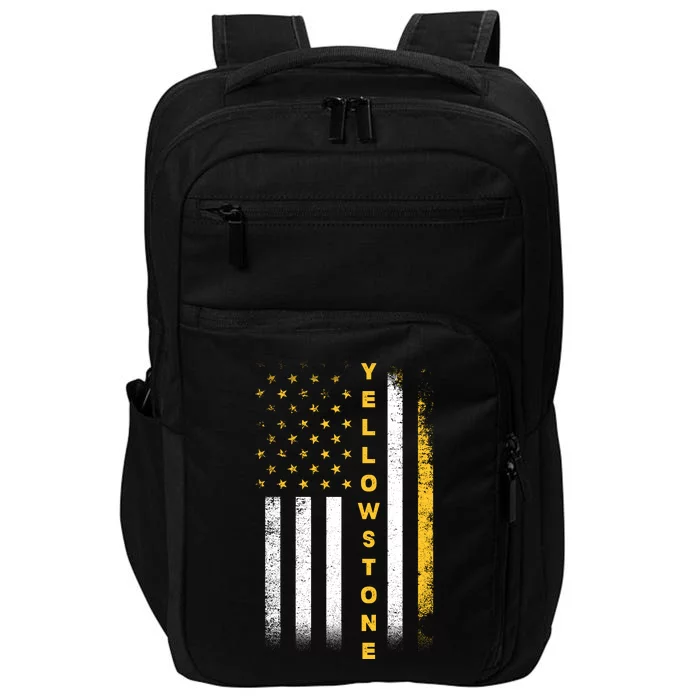 Yellowstone National Park Vintage American Flag Impact Tech Backpack