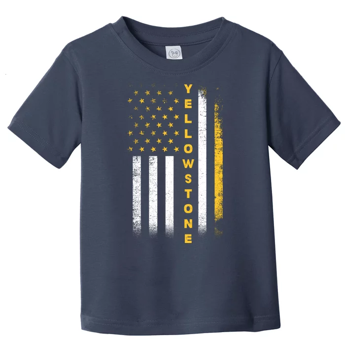 Yellowstone National Park Vintage American Flag Toddler T-Shirt