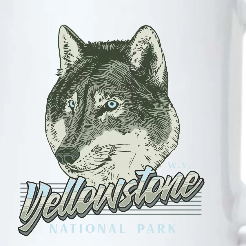 Yellowstone National Park Wolf Logo Black Color Changing Mug