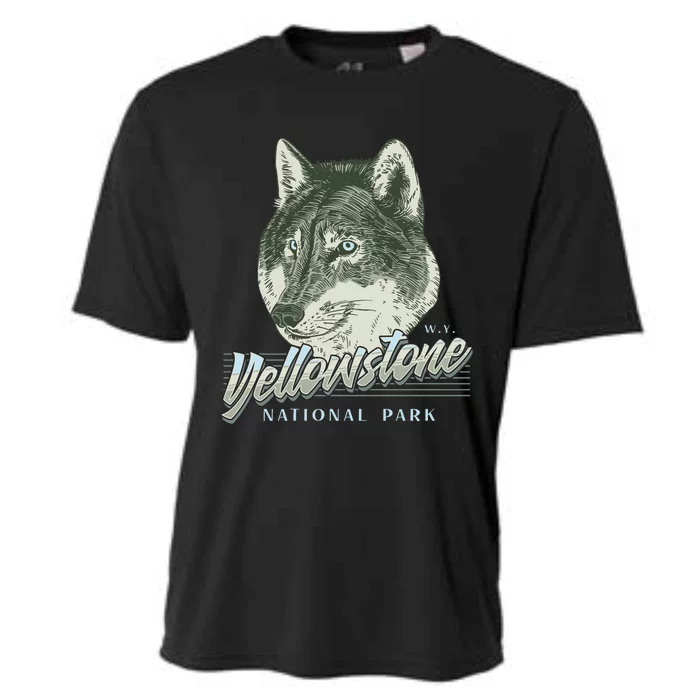 Yellowstone National Park Wolf Logo Cooling Performance Crew T-Shirt