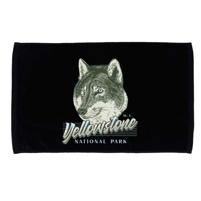 Yellowstone National Park Wolf Logo Microfiber Hand Towel