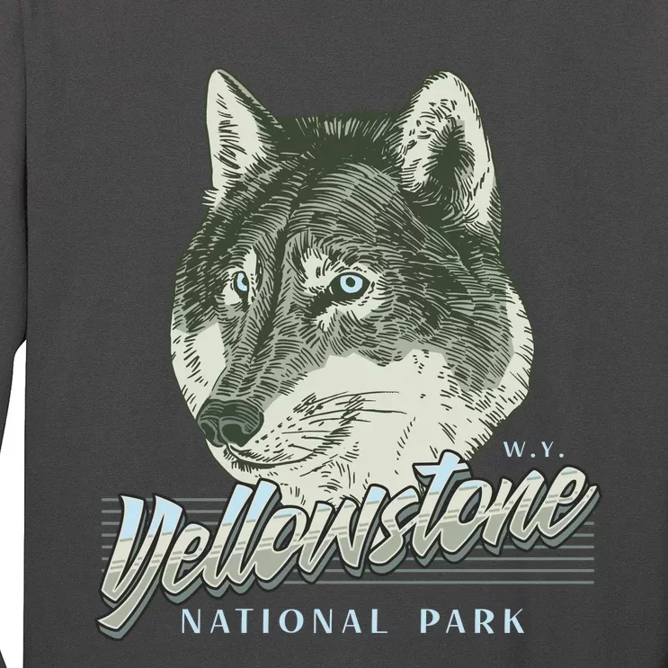 Yellowstone National Park Wolf Logo Long Sleeve Shirt