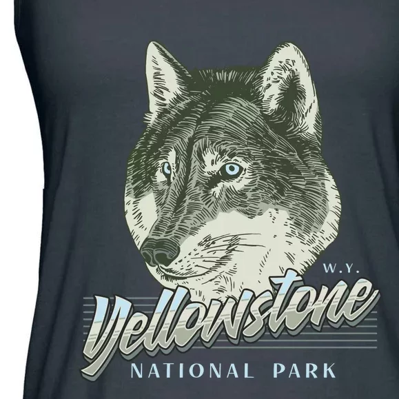 Yellowstone National Park Wolf Logo Ladies Essential Flowy Tank