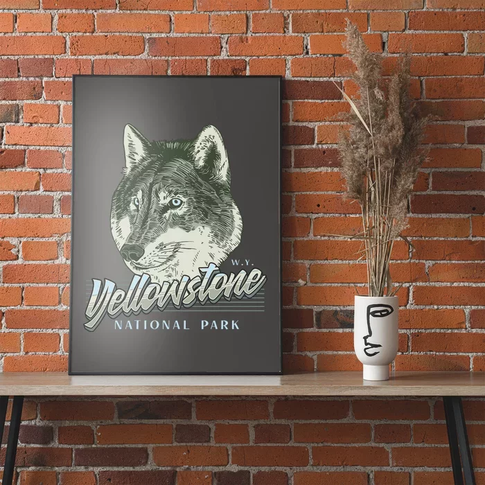 Yellowstone National Park Wolf Logo Poster