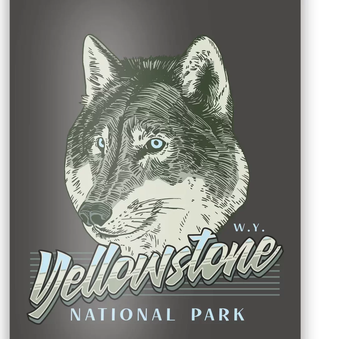 Yellowstone National Park Wolf Logo Poster