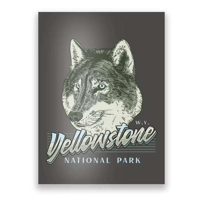 Yellowstone National Park Wolf Logo Poster