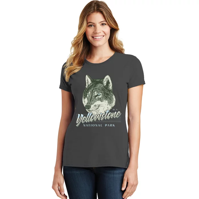 Yellowstone National Park Wolf Logo Women's T-Shirt