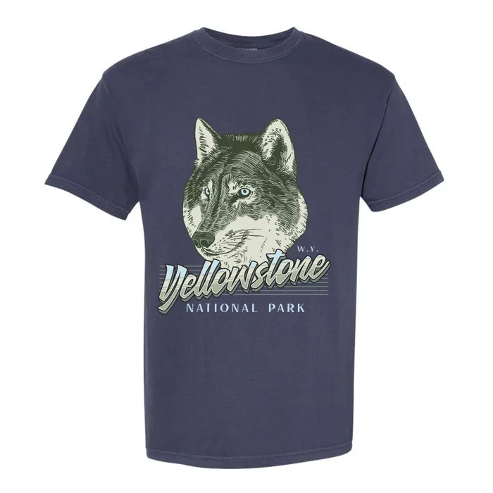 Yellowstone National Park Wolf Logo Garment-Dyed Heavyweight T-Shirt