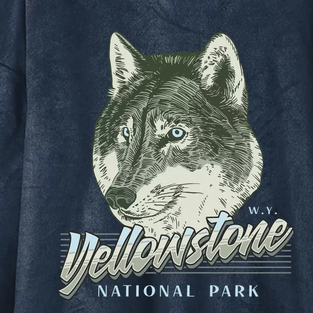 Yellowstone National Park Wolf Logo Hooded Wearable Blanket