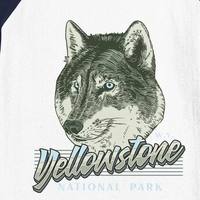 Yellowstone National Park Wolf Logo Baseball Sleeve Shirt