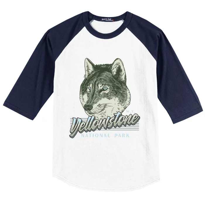 Yellowstone National Park Wolf Logo Baseball Sleeve Shirt