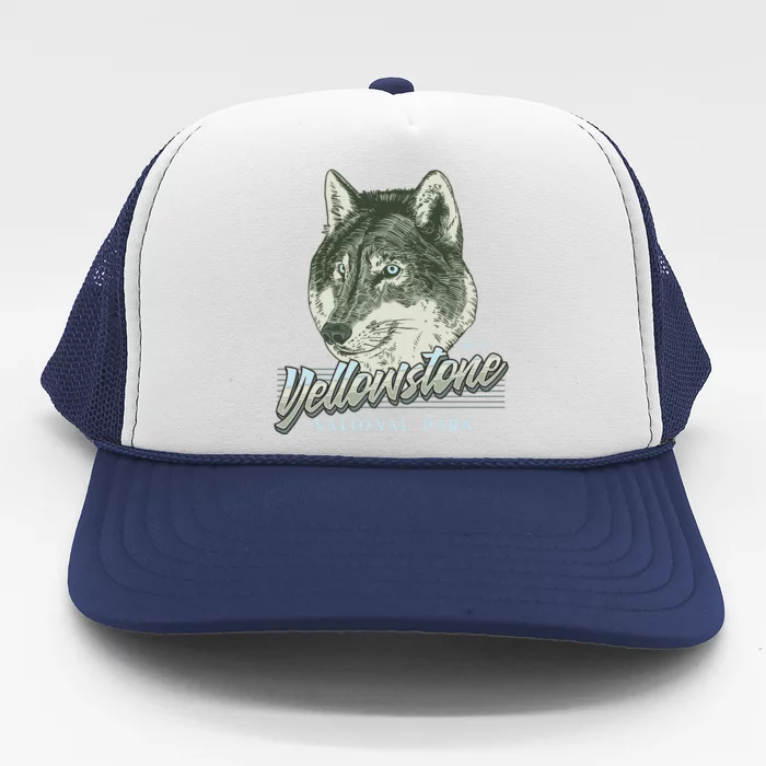 Yellowstone National Park Wolf Logo Trucker Hat