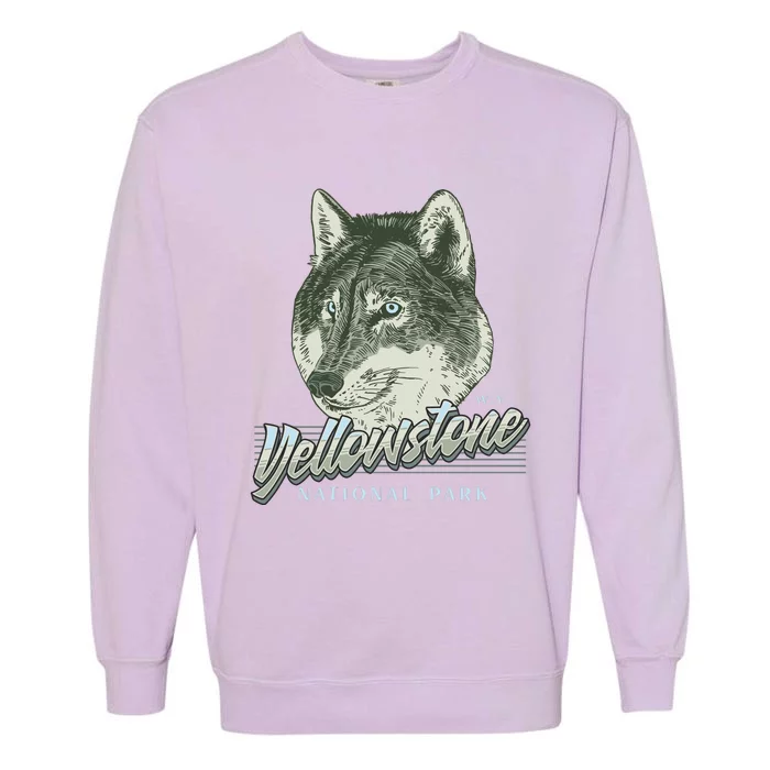 Yellowstone National Park Wolf Logo Garment-Dyed Sweatshirt